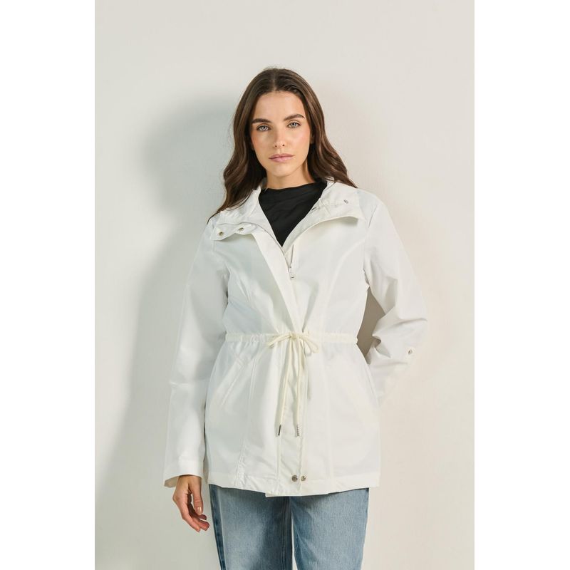 KOAJ - KOAJ Chaqueta unicolor parka liviana con cuello alto y bolsill MUJER