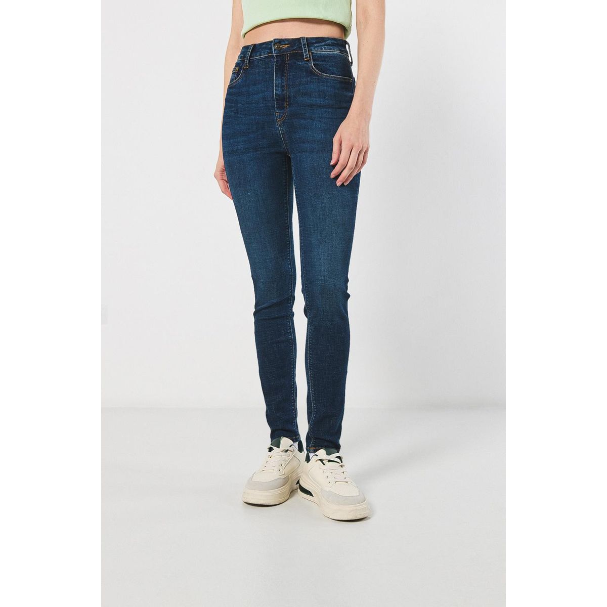 KOAJ - KOAJ Jean jegging super alto azul oscuro Mujer