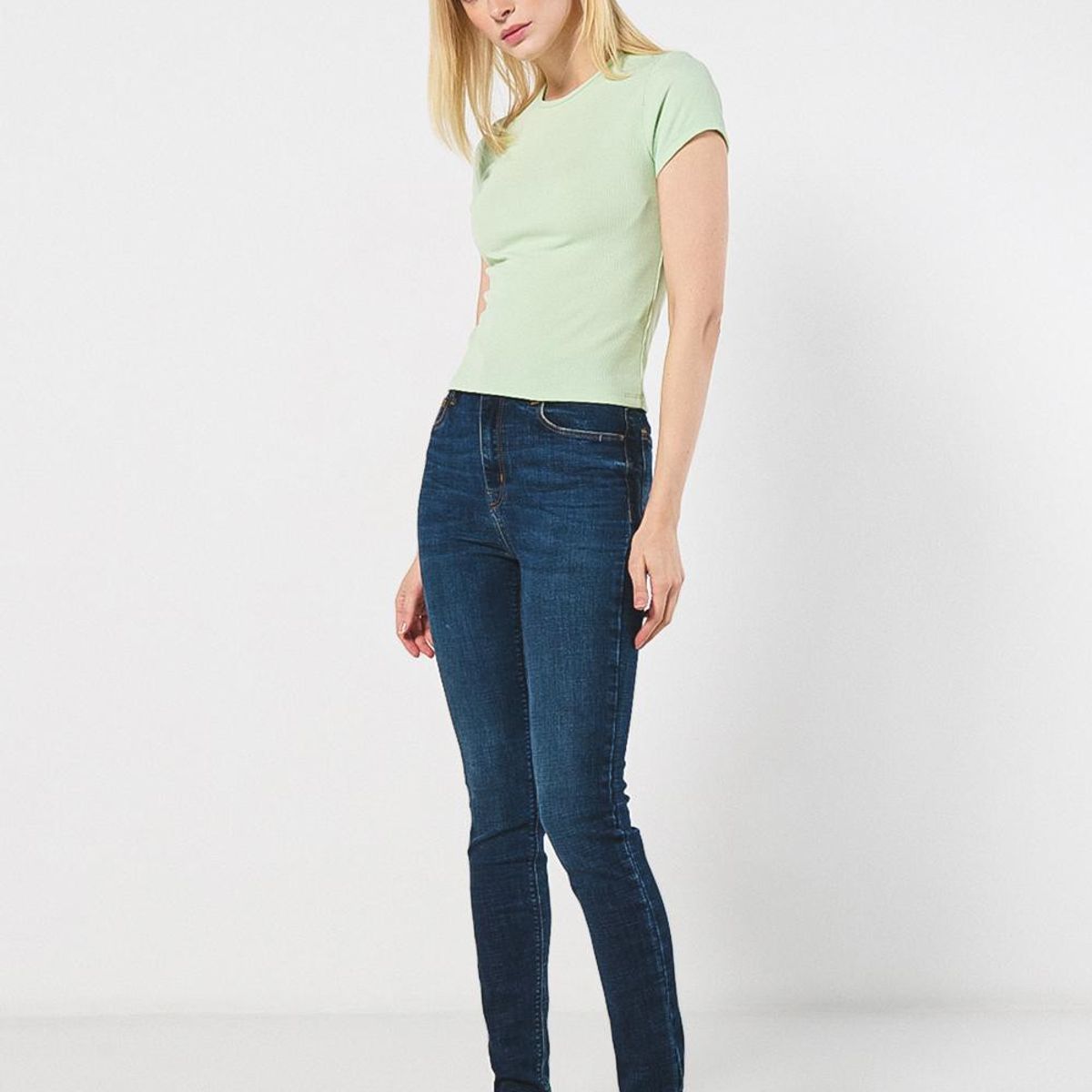 KOAJ - KOAJ Jean jegging super alto azul oscuro Mujer