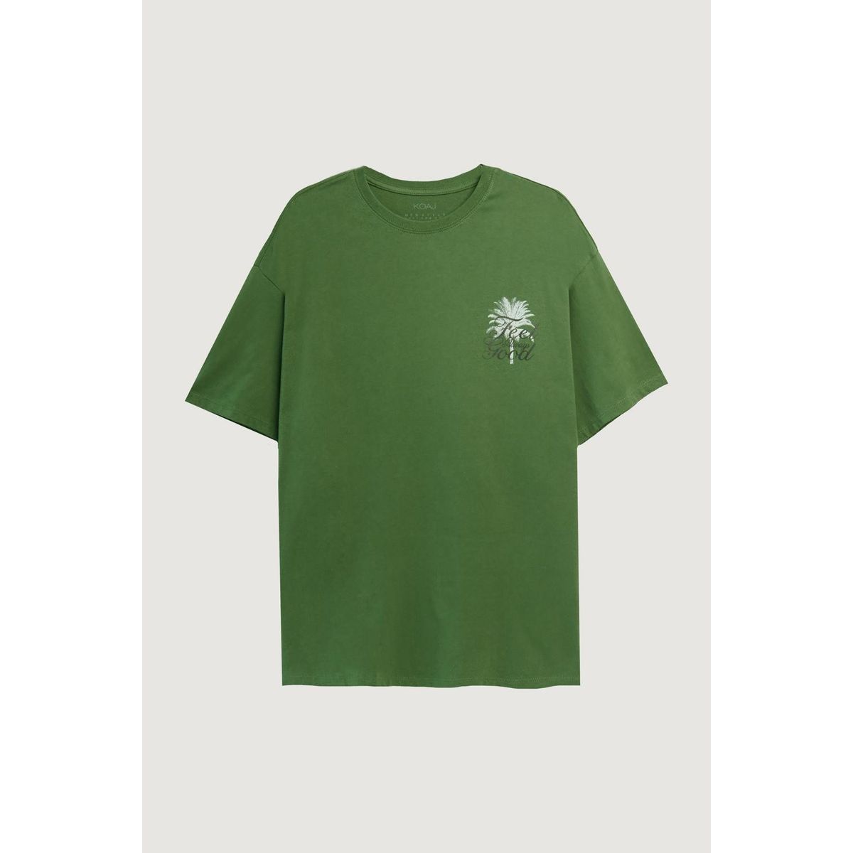KOAJ - KOAJ Camiseta verde oversize manga corta y diseños de natur Hombre