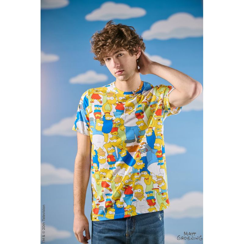 KOAJ - KOAJ Camiseta manga corta con estampado en frente de Simpsons HOMBRE