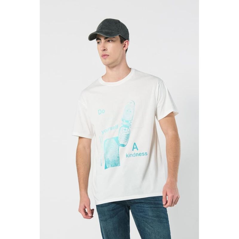 KOAJ - KOAJ Camiseta manga corta unicolor con estampado en frente HOMBRE