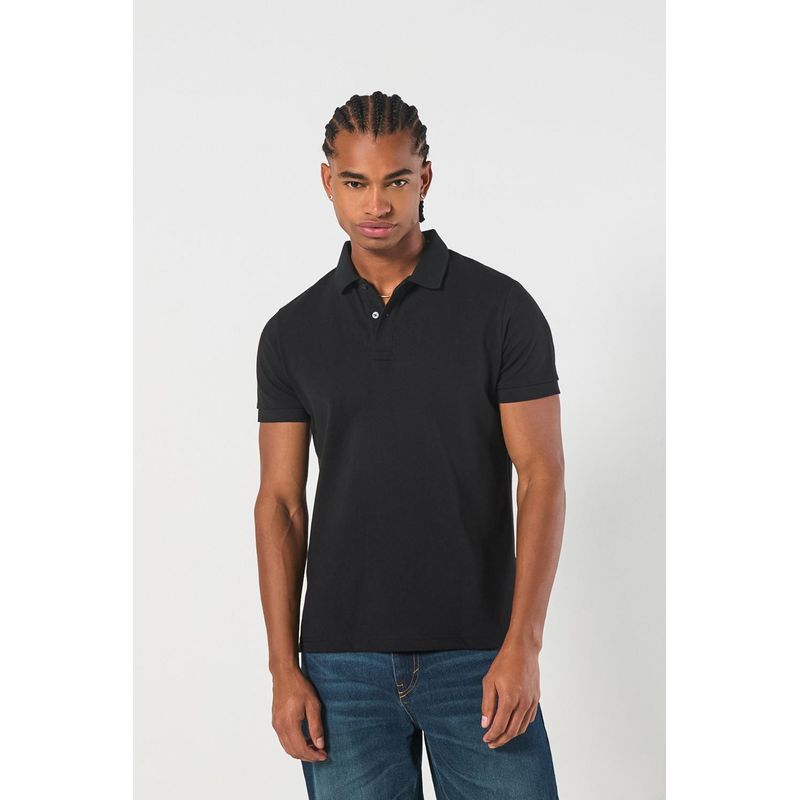 KOAJ - KOAJ Camiseta unicolor polo con aberturas y manga corta HOMBRE
