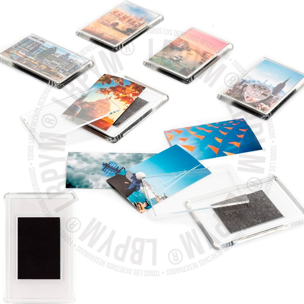 GENERICO - 10 Portaretratos para fotos con imán para la nevera
