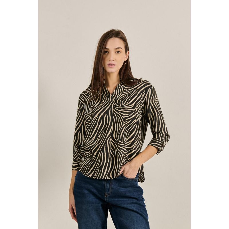 KOAJ - KOAJ Blusa manga 3/4 unicolor para mujer, confeccionada en tel MUJER