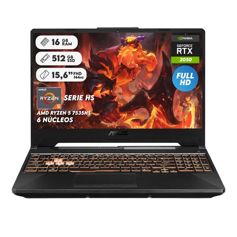 ASUS - Portátil Gamer Asus Tuf R5 7535Hs Ram 16Gb Ssd 512Gb Rtx 2050 15.6" Computador Portátil