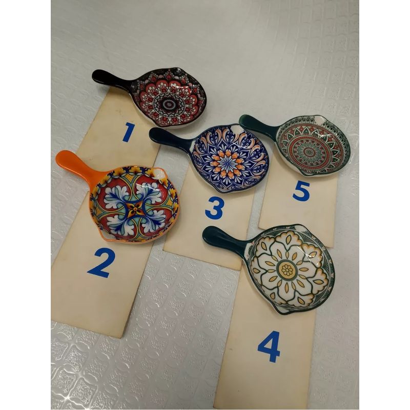 GENERICO - Sarten Pequeño En Porcelana Mexicano De Mandala Colores