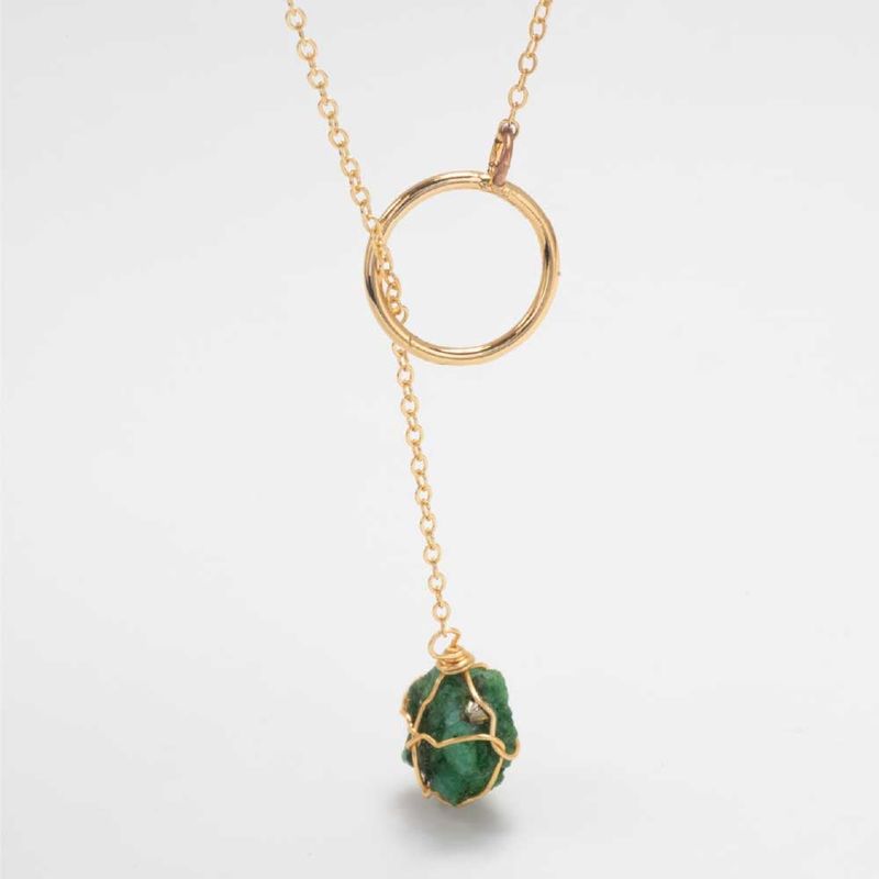 ENIGMA - Collar Cadena Piedra Esmeralda_.