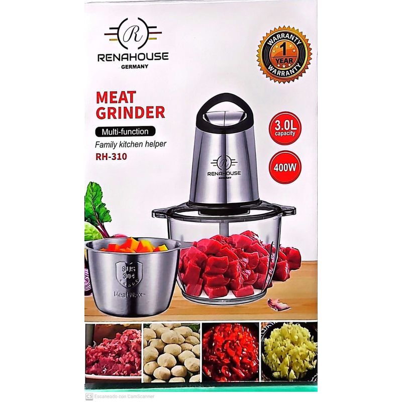 GENERICO - Picador Eléctrico De Carne Verduras Multiuso Renahouse