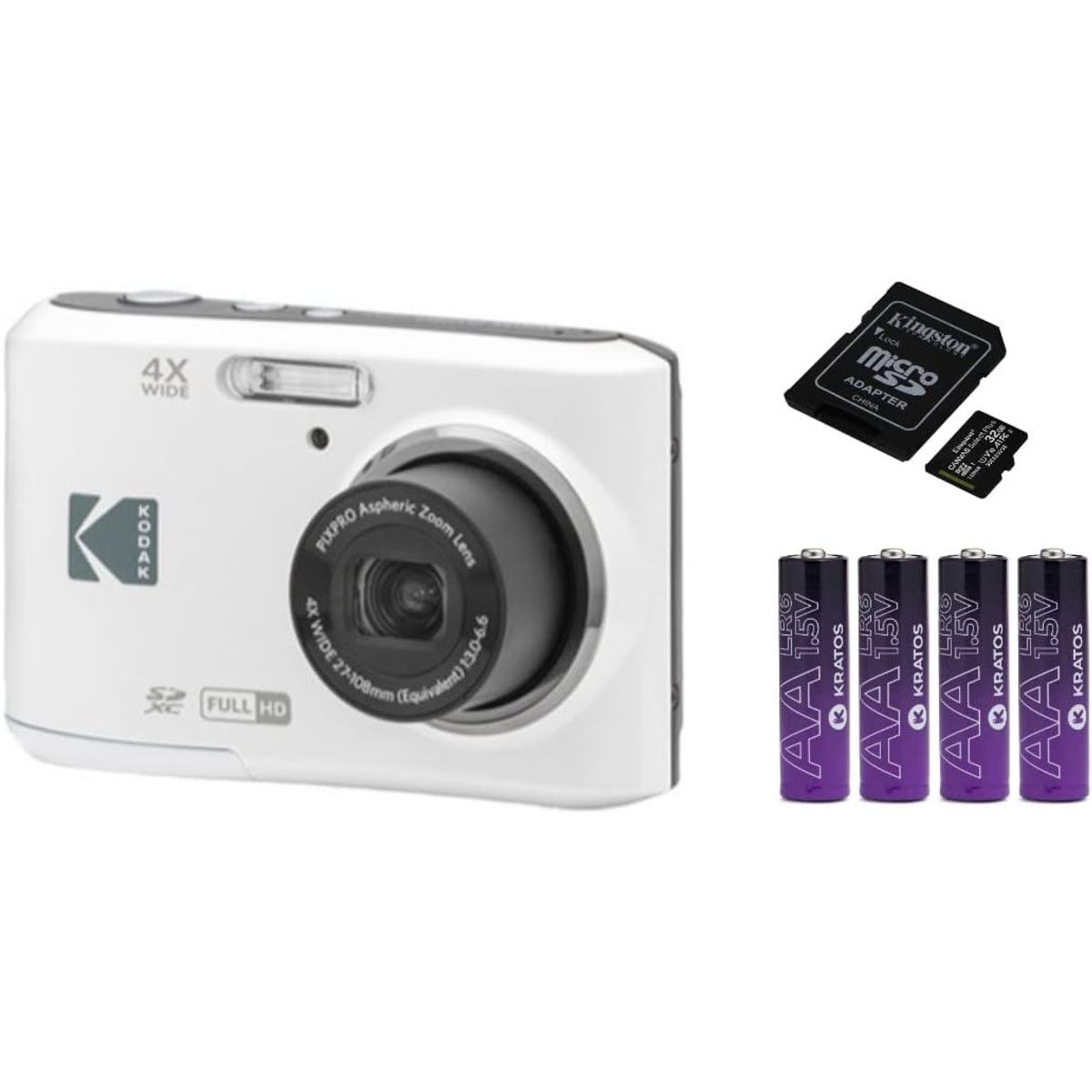 KODAK - Cámara Digital Kodak PIXPRO FZ45 Zoom Amigable + 32GB + Baterías