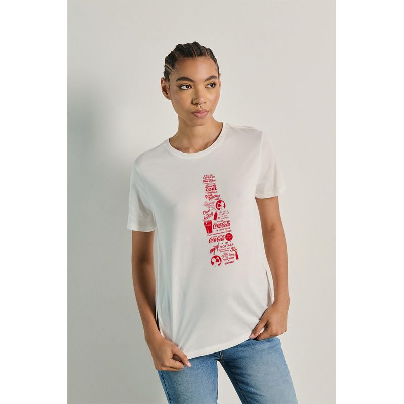KOAJ - KOAJ Camiseta básica manga corta para mujer con estampado en e MUJER
