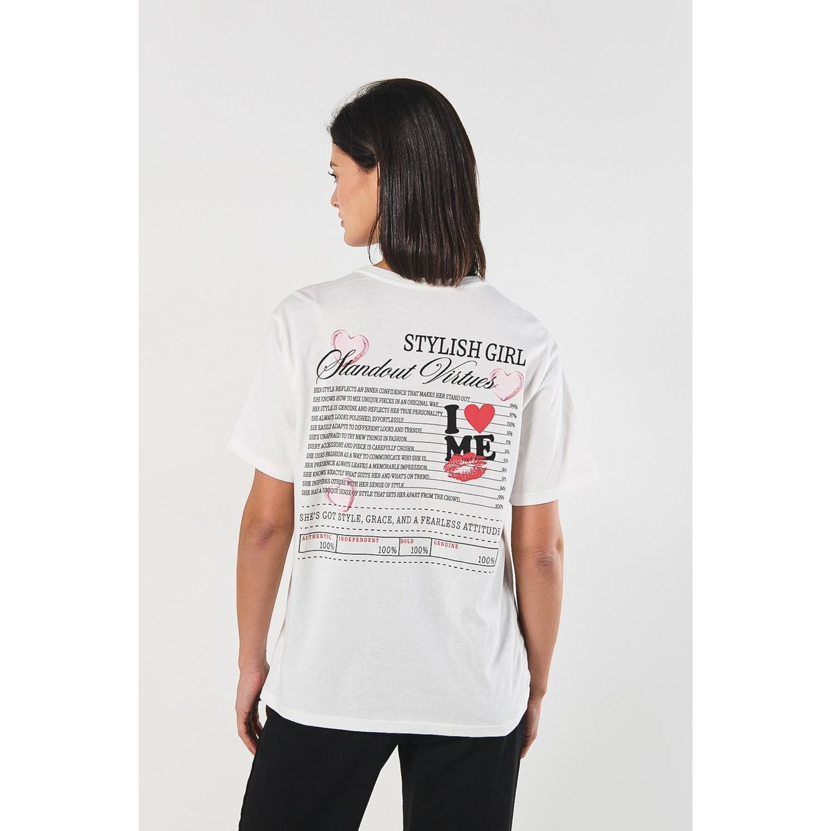 KOAJ - KOAJ Camiseta unicolor para mujer manga corta estampada en f Mujer