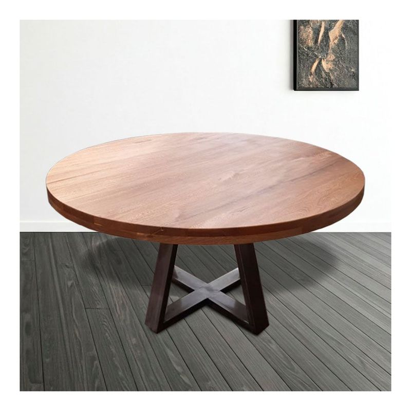 22 GRADOS DECORACION - Mesa Comedor Estopa  Diametro 120cm Rustico Industrial