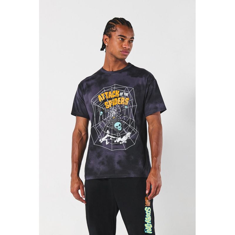 KOAJ - KOAJ Camiseta gris tie dye de Scooby-Doo con cuello redondo HOMBRE
