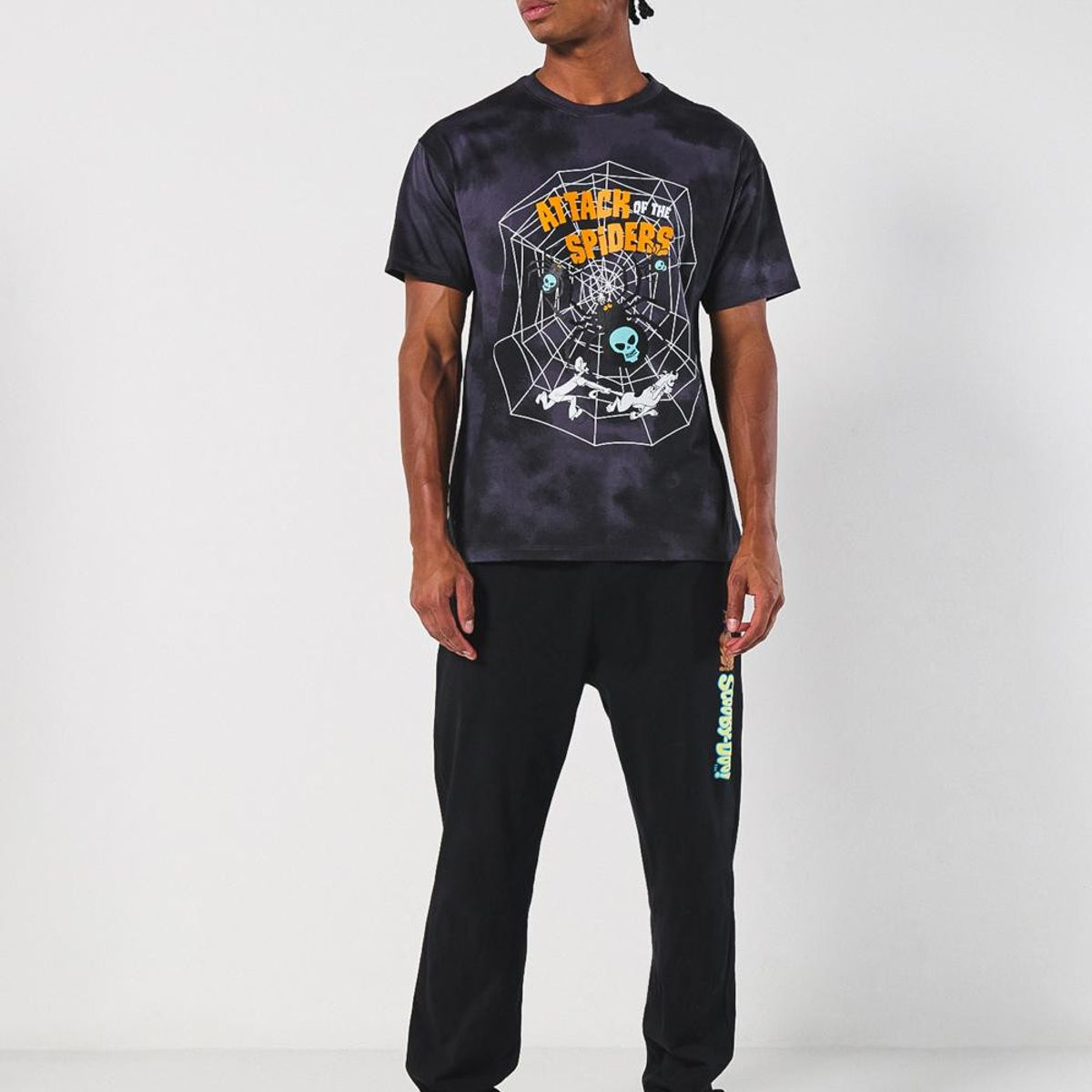 KOAJ - KOAJ Camiseta gris tie dye de Scooby-Doo con cuello redondo Hombre