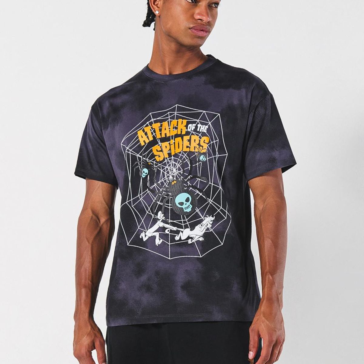 KOAJ - KOAJ Camiseta gris tie dye de Scooby-Doo con cuello redondo Hombre