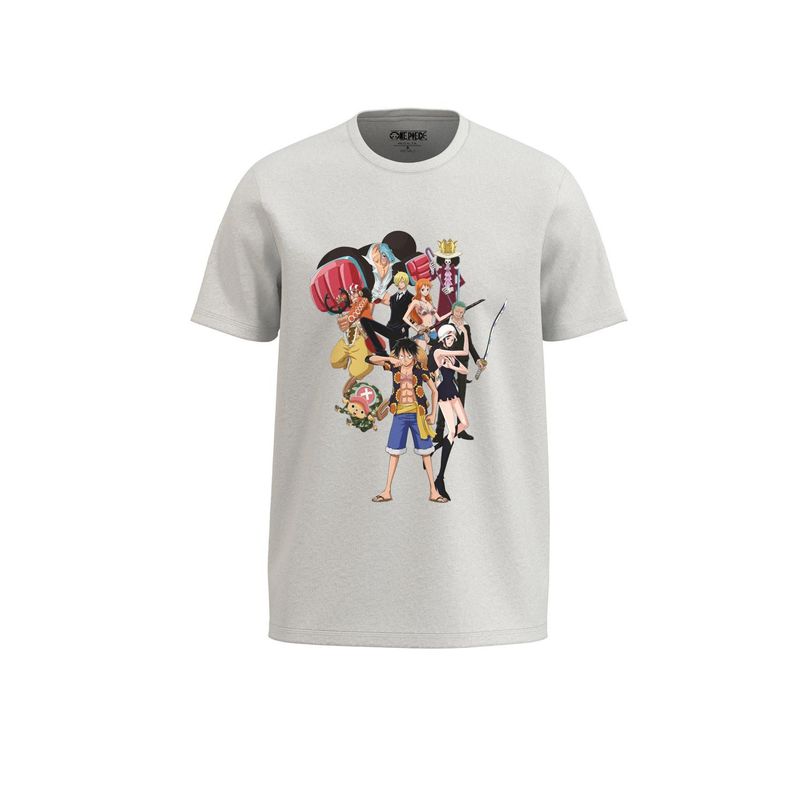 KOAJ - KOAJ Camiseta unicolor en algodÃ³n con diseÃ±o de One Piece HOMBRE