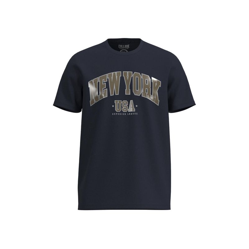 KOAJ - KOAJ Camiseta manga corta unicolor con diseÃ±o college de Ne HOMBRE