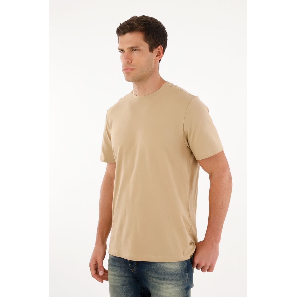 TENNIS - Camiseta Regular fit manga corta café para hombre