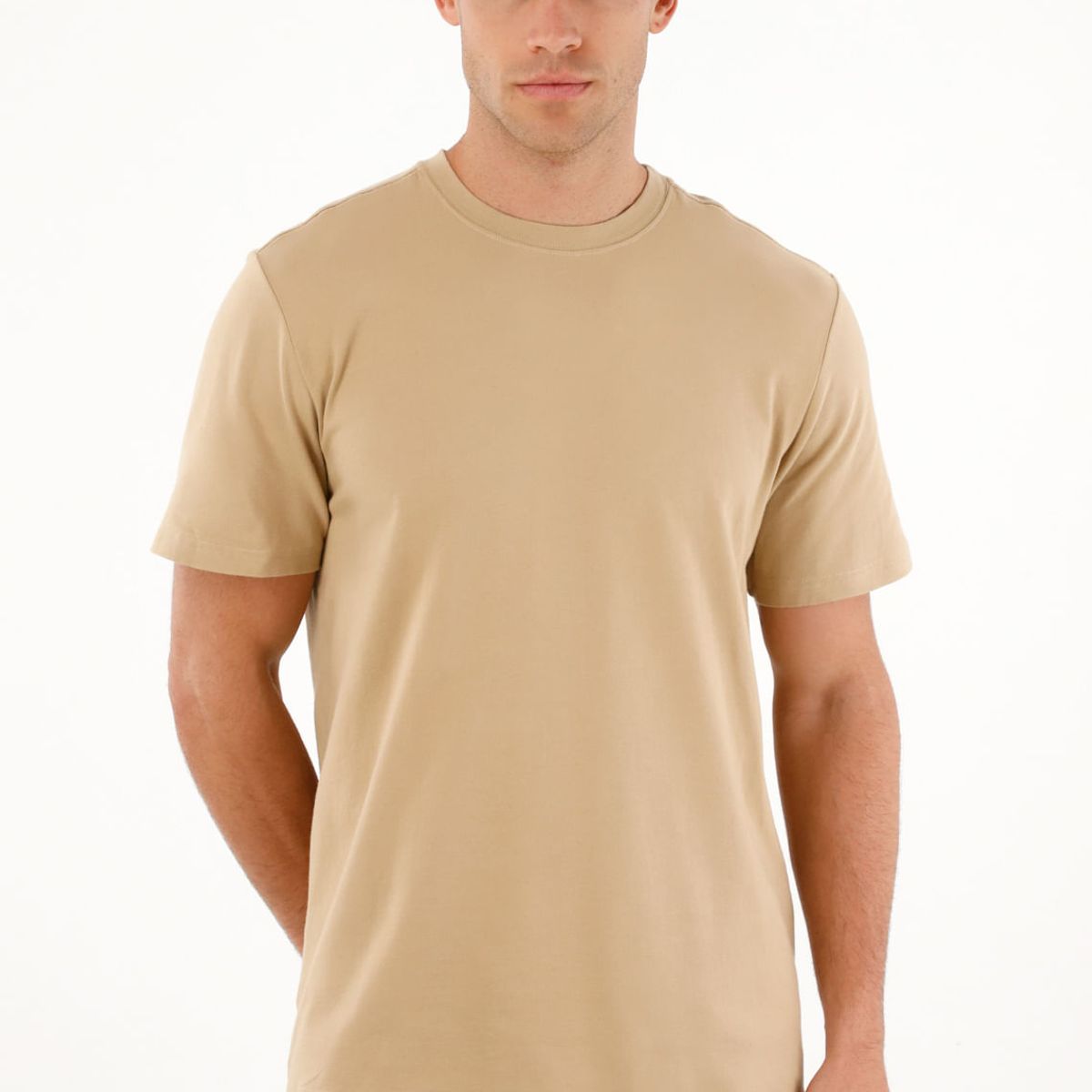 TENNIS - Camiseta Regular fit manga corta café para hombre