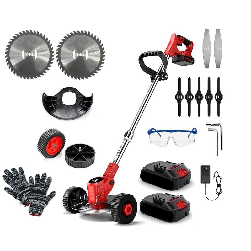 GENERAL - Guadaña Doble Bateria 48V Kit Cuchillas Mas Llantas