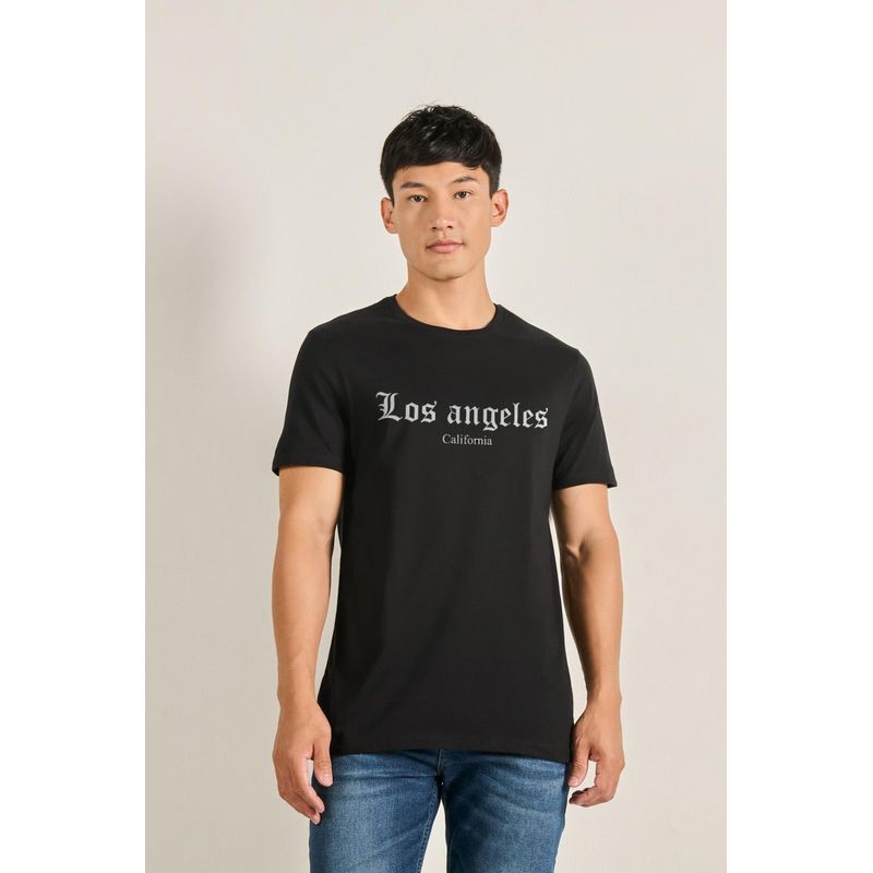 KOAJ - KOAJ Camiseta manga corta con estampado de Los Angeles Califor HOMBRE