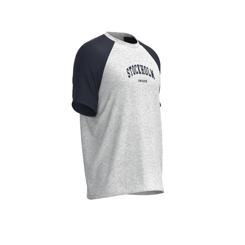 KOAJ - KOAJ Camiseta manga ranglan corta unicolor con texto college HOMBRE