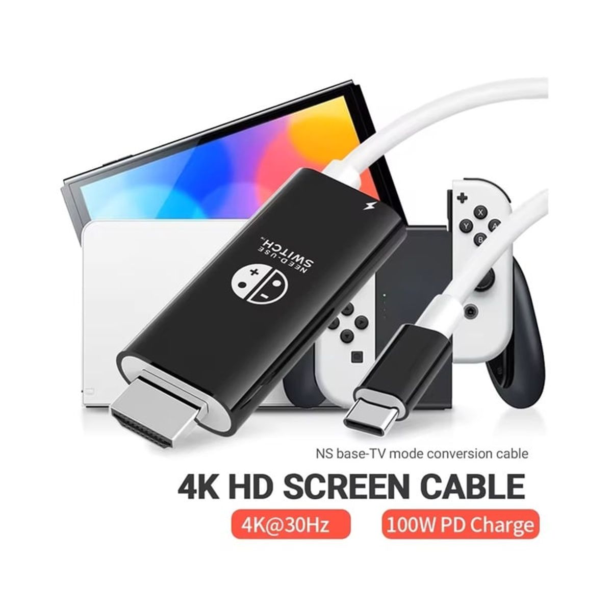 GENERICO - Cable Convertidor Usb Tipo C a HDMI Para Nintendo Switch 2m NEGRO