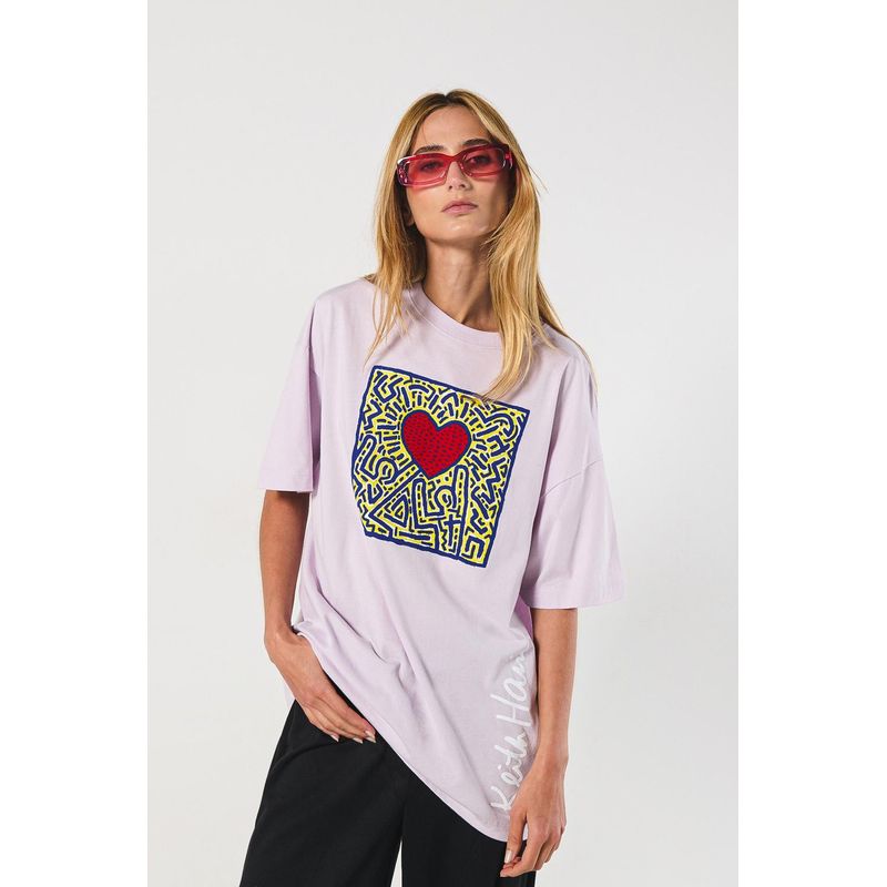 KOAJ - KOAJ Camiseta femenina fit super oversize manga corta, con est MUJER