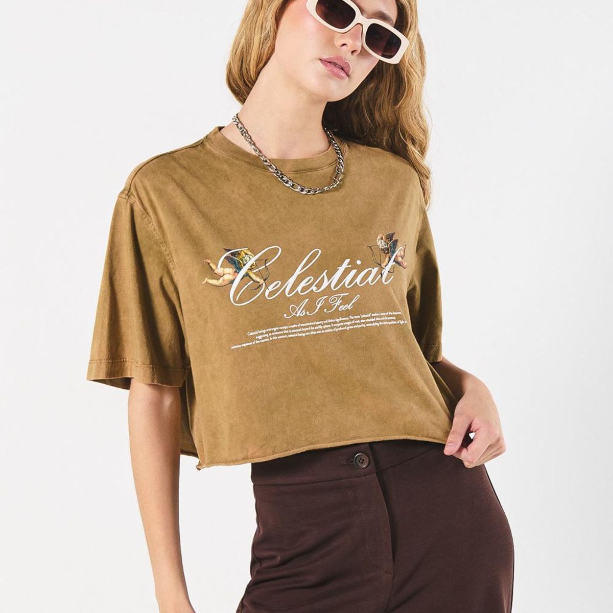 KOAJ - KOAJ camiseta oversize en algodon unicolor cuello redondo en Mujer