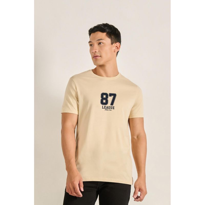 KOAJ - KOAJ Camiseta manga corta unicolor con estampado en frente est HOMBRE