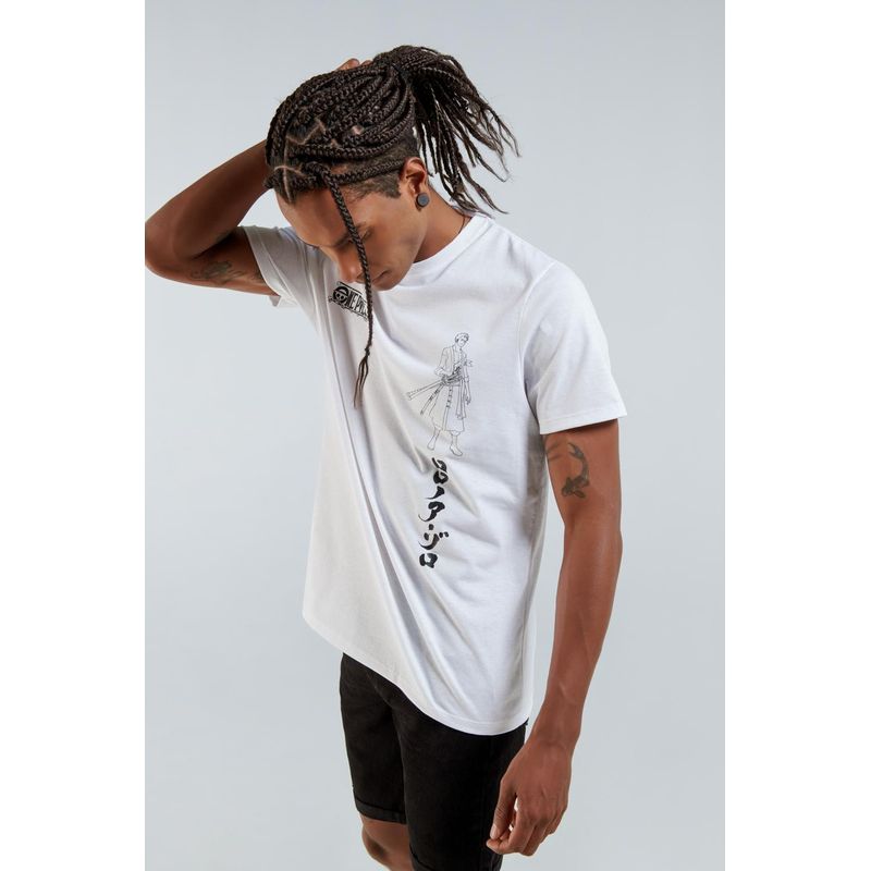 KOAJ - KOAJ Camiseta cuello redondo crema clara con diseÃ±o de One HOMBRE