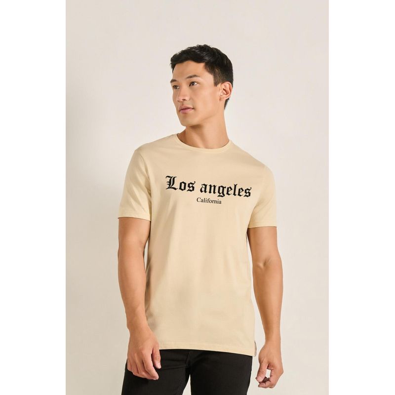 KOAJ - KOAJ Camiseta manga corta con estampado de Los Angeles Califor HOMBRE
