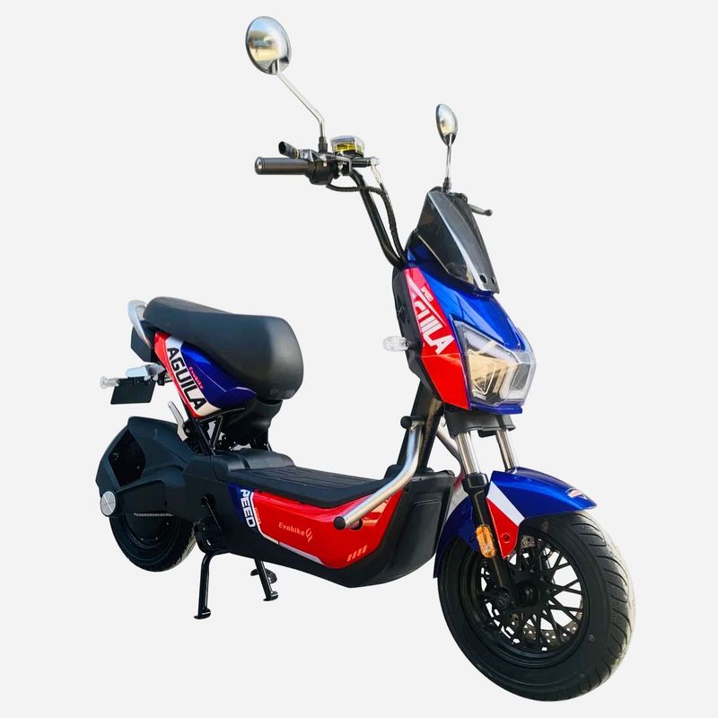 EVOBIKE - Bicicleta Eléctrica AGUILA 48kmh color ROJO AZUL 350W