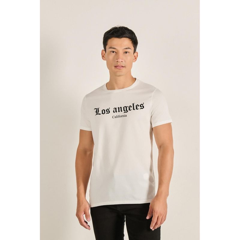 KOAJ - KOAJ Camiseta manga corta con estampado de Los Angeles Califor HOMBRE