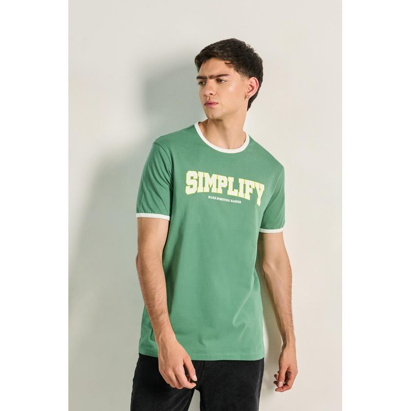 KOAJ - KOAJ Camiseta unicolor con contrastes, manga corta y arte coll HOMBRE