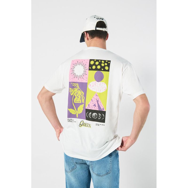 KOAJ - KOAJ Camiseta manga corta unicolor con estampado en frente y e HOMBRE