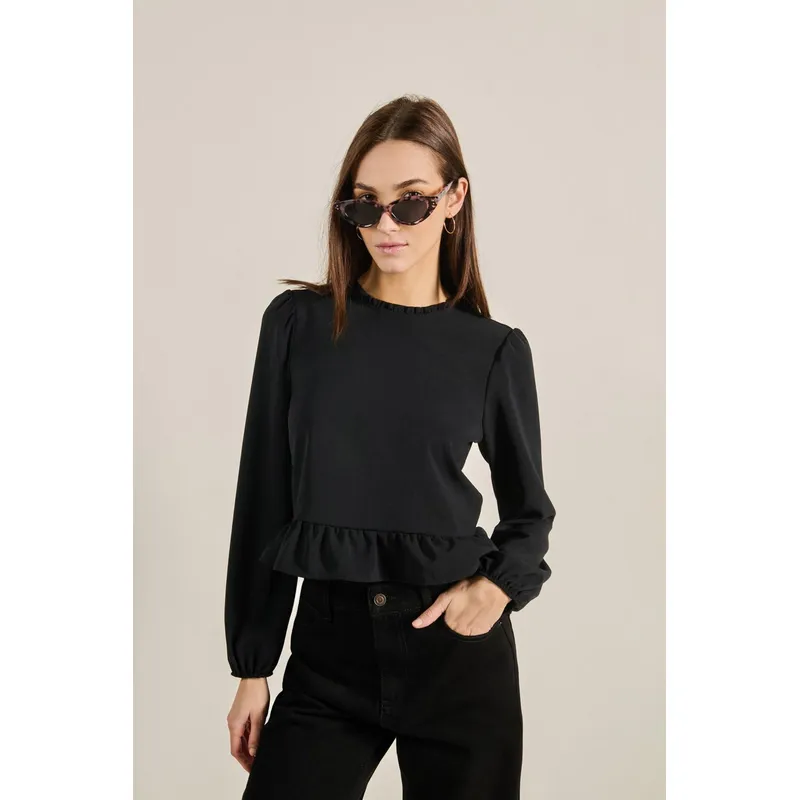 KOAJ - KOAJ Blusa para mujer en tono unicolor cuenta con manga larg Mujer