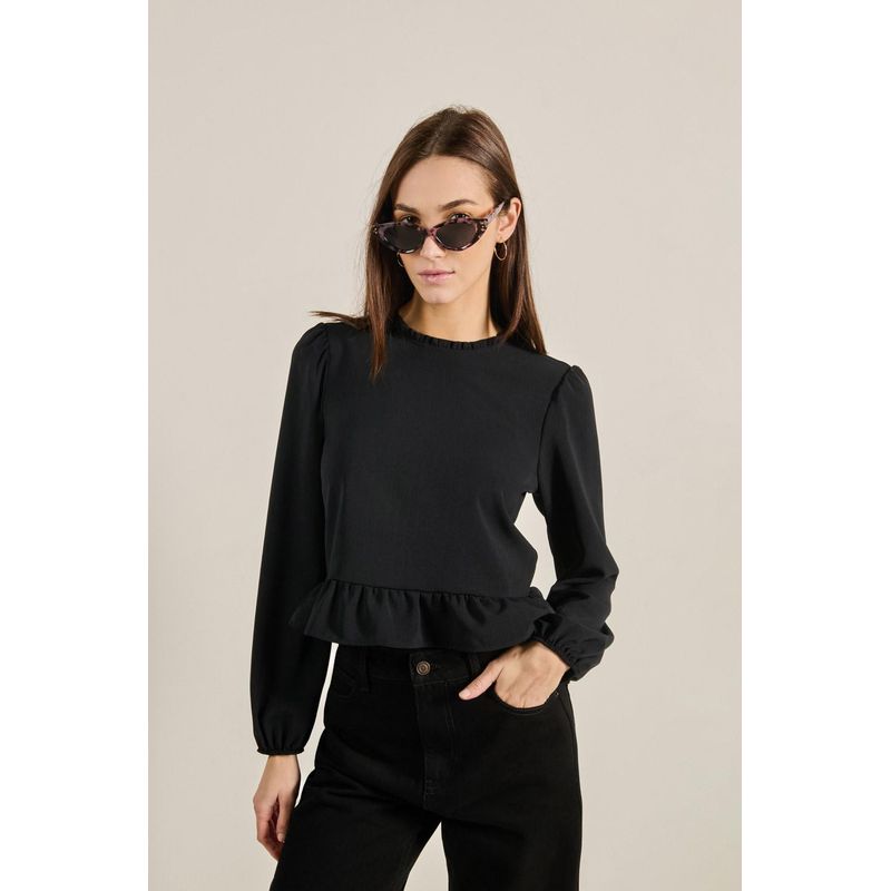 KOAJ - KOAJ Blusa para mujer en tono unicolor cuenta con manga larga  MUJER