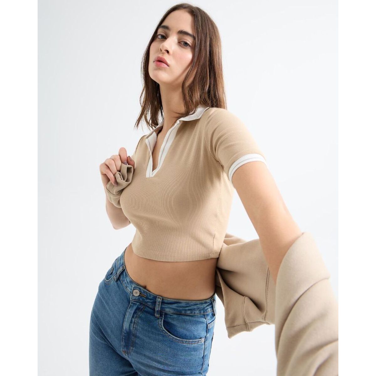 SEVEN SEVEN - Camiseta Para Mujer Manga Corta Color Beige Marca Seven Seven #28096154