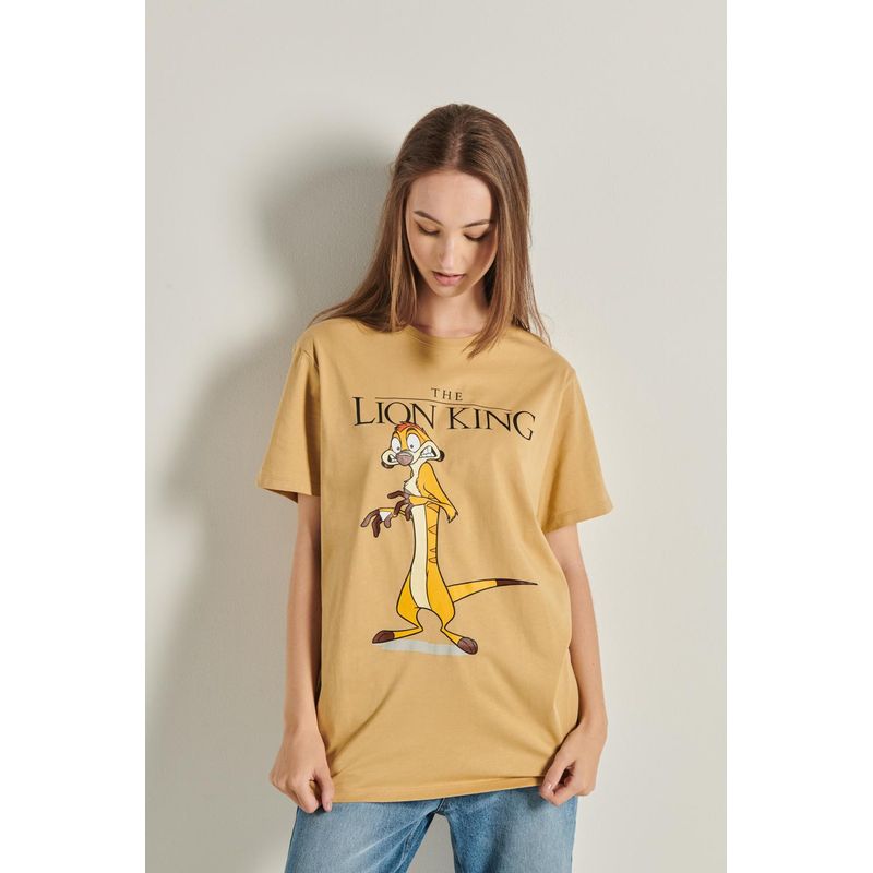 KOAJ - KOAJ Camiseta manga corta kaky claro con estampado del Rey Leó HOMBRE