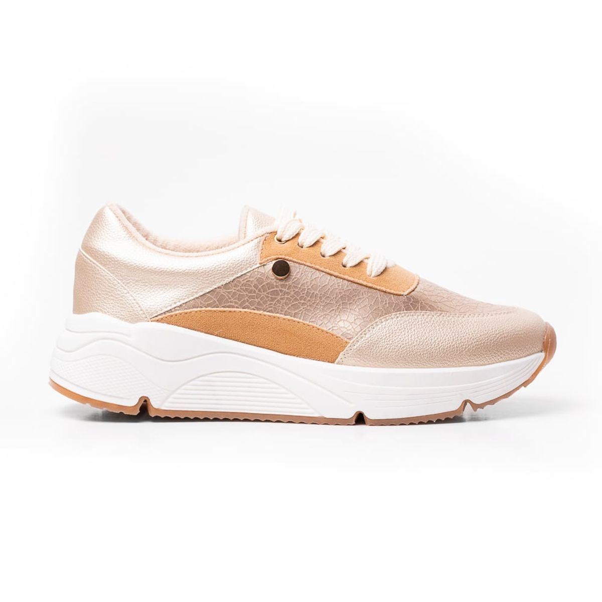 PRICE SHOES - Price Shoes Tenis Casual Moda Mujer 282M483CHAMPANA