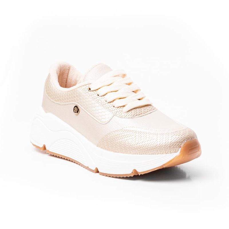 PRICE SHOES - Price Shoes Tenis Casual Moda Mujer 282M484CHAMPANA