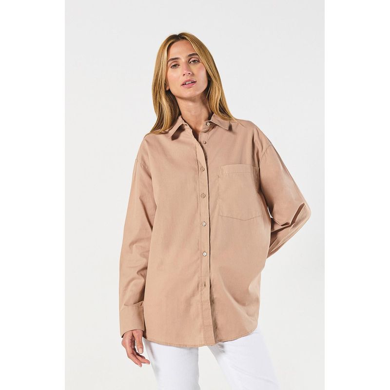 KOAJ - KOAJ Blusa unicolor oversize con manga larga y botones MUJER
