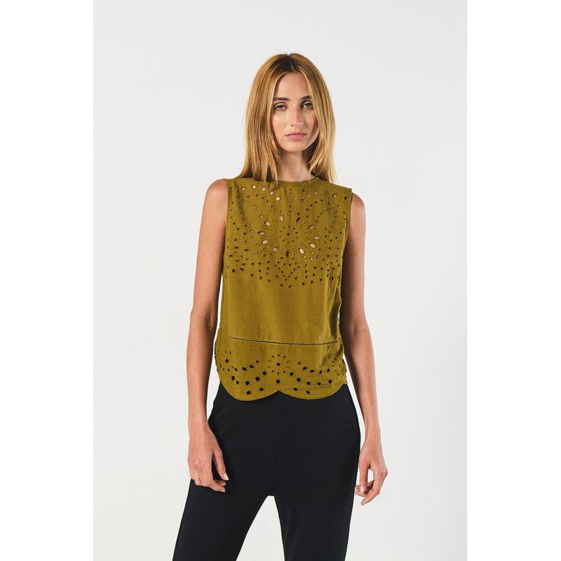 KOAJ - KOAJ BLUSA  MANGA SISA CON LAZO EN CINTURA POSTERIOR. MUJER