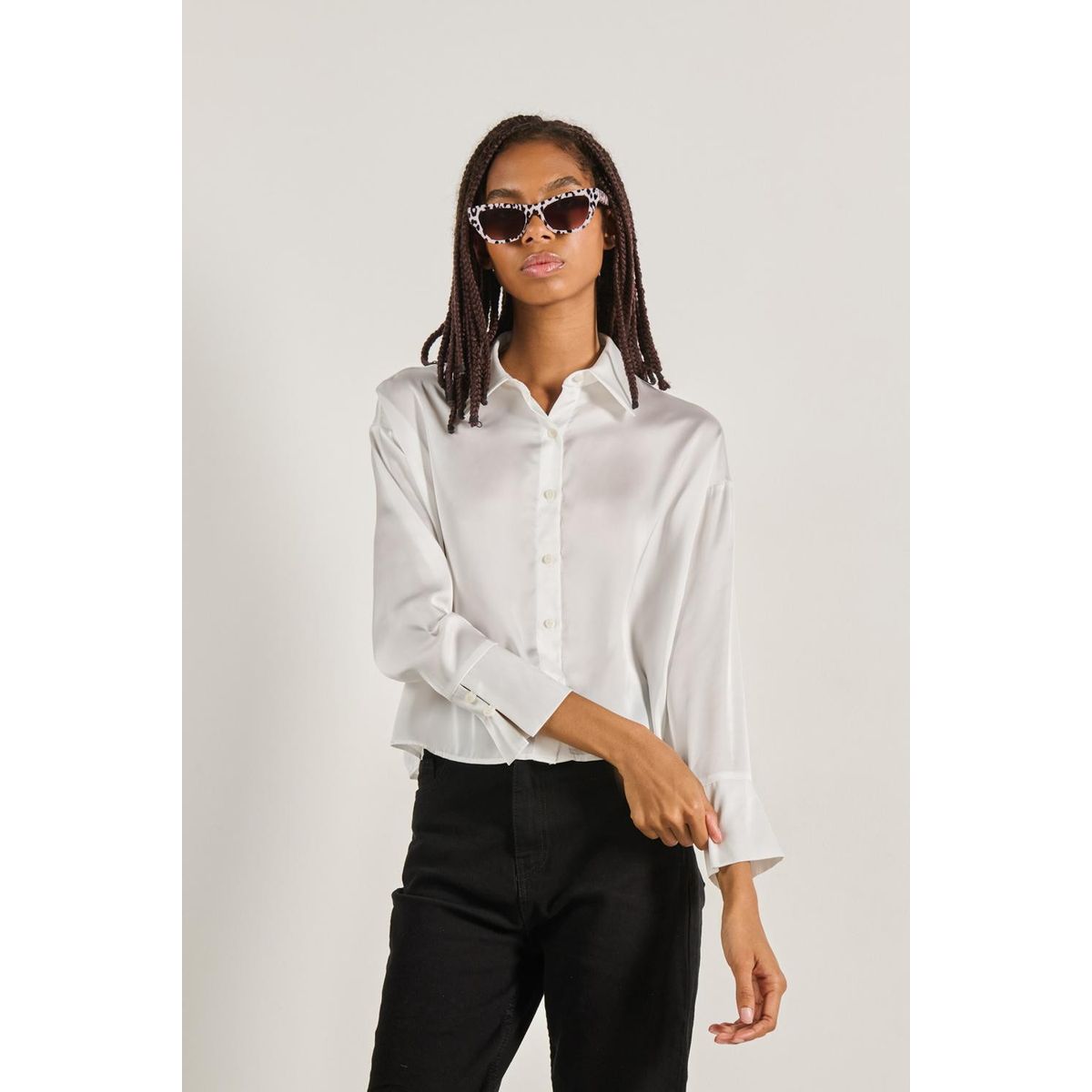 KOAJ - KOAJ BLUSA KOAJ OVERSIZE MANGA LARGA CON LARGO CROP Mujer