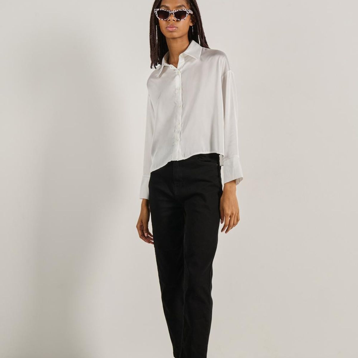 KOAJ - KOAJ BLUSA KOAJ OVERSIZE MANGA LARGA CON LARGO CROP Mujer