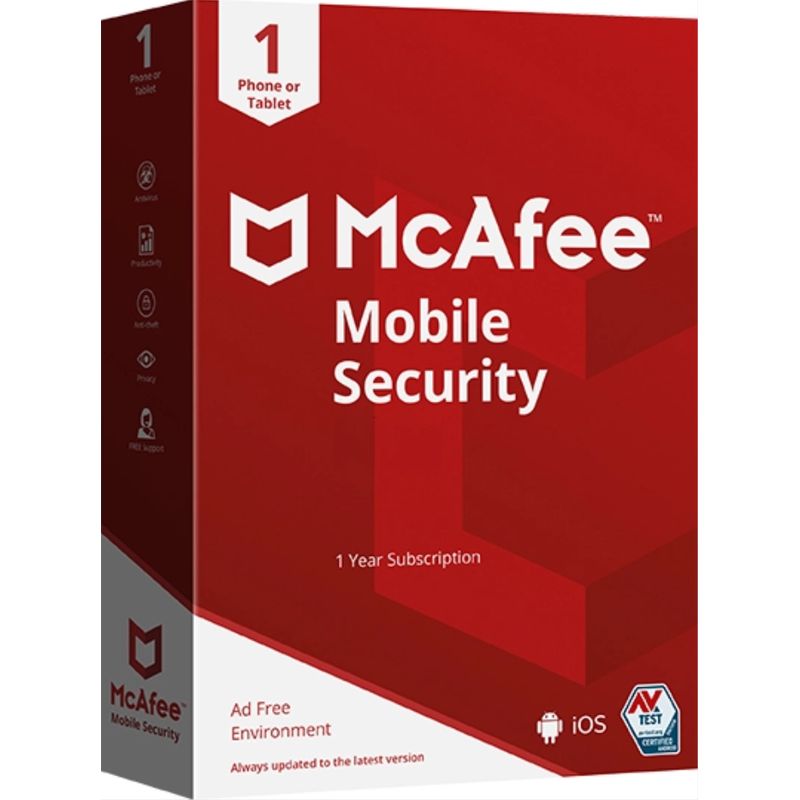 MCAFEE - Antivirus Mcafee Mobile Security Digital 12 Meses 1 Dispositivo