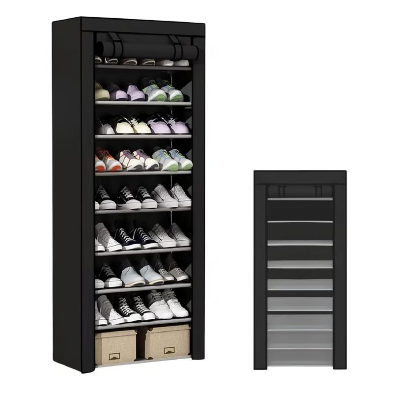 GENERICO - Organizador Zapatos En Tela Diseño Torre Zapatero 9 Niveles negro