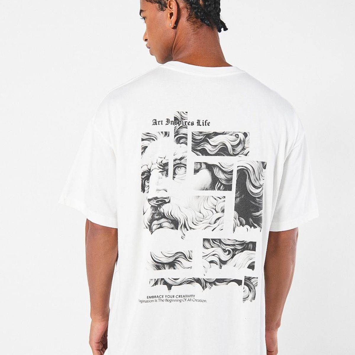 KOAJ - KOAJ Camiseta Oversize para hombre con estampado en frente y Hombre